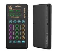 Goshyda Portable Voice Changer, 8 Voice Changes 6 Reverb Modes Sound Board with RGB Light, for Singing Live Streaming Gaming, Compatible with Smartphone Computer Tablet