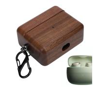 Goshyda Protective Cover Fit for Bowers Wilkins Pi8, Bluetooth Earbuds Charging Case Cover Handcrafted Walnut Wooden Protective Elegant Design Seamless Charging for Everyday Activities
