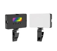 Goshyda RGB Selfie Ring Light Portable with Phone Clip, 96 Warm Cool + 42 RGB LEDs, 2700K-6500K Dimmable Video Conference Light, for OS X Android Laptop Makeup