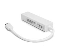 Goshyda RJ45 Ethernet Adapter, PVC White RJ45 Ethernet Adapter Type C to USB 2.0 Network 100M Accessory Expand 3 Ports Adapter Converter for WIN XP/7/8/OS X (USB2.0 with network card)
