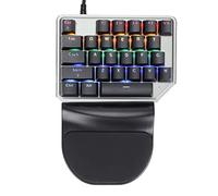 Goshyda Single Hand Keyboard, Mini Portable RGB Backlit 27 key One Handed Gaming PC Mechanical Keyboard Keypad, for Windows, for OS X(10.2.8) or later