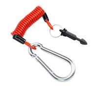 Goshyda Stainless Steel Breakaway Trailer Cable, Spring Towing Coiled Wire Emergency Brake Cable with Pin for RV, Trailer, Boat, Rustproof Safety Lanyard for Breakaway Switch