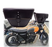 Goshyda Synthetic Leather Motorcycle Side Saddle Bag (Black) | Arrow Storage Case buckle on front, Ample space for tools and essentials, Four adjustable mounting straps included