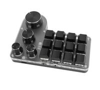 Goshyda USB Mini Mechanical Gaming Keyboard, One Handed Programmable Macro Keyboard with 12 Keys 4 Knobs, Wireless Bluetooth Wired USB Dual Mode Custom Keyboard