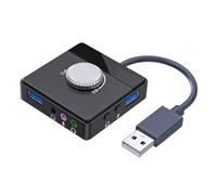 Goshyda USB Sound Card, Plug and Play External USB Sound Adapter for PC Laptop, 3.5mm Interface Volume Control, OTG Expansion Support