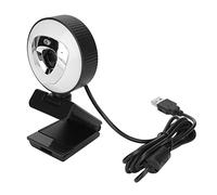 Goshyda Webcam with Fill Light, HD 1080P/30FPS USB Computer Web Camera Bulit in Microphone, 3 Level Brightness Ring Fill Light, Flexbile Tripod Stand and 5ft Long Cable