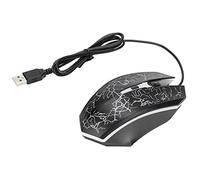Goshyda Wired Mouse, 1600DPI Black USB Port Wired Mice Gaming Office Business Luminous Optical Computer Mouse with Colorful Backlight, for Windows XP/Vista/7/8/10