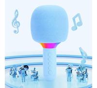 Goshyda Wireless Bluetooth Karaoke Microphone, Portable Handheld Karaoke Mic Speaker Machine with RGB Light, for Phone Tablet PC for Home Party (Blue)