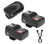 Goshyda Wireless Flash Trigger Set, 433MHZ 16 Channel Speedlite Studio Shutter Release Transceiver Kit, with 1 Transmitter 2 Receivers 1 Sync Wire Cable