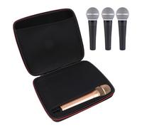 Goshyda Wireless Microphone Case, Handheld 4 Mic Travel Bag with Top Mesh Storage, for Receivers Adapters Cable Batteries