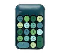 Goshyda Wireless Number Pad, 18 Keys 2.4GHz Wireless Numeric Keypad Retro Style Round Keycaps Numpad with USB Receiver, Shortcut Keys, Auto Sleep, for Laptop Desktop PC (Dark Green Color)