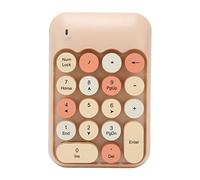 Goshyda Wireless Number Pad, 18 Keys 2.4GHz Wireless Numeric Keypad Retro Style Round Keycaps Numpad with USB Receiver, Shortcut Keys, Auto Sleep, for Laptop Desktop PC (Milk Tea Color