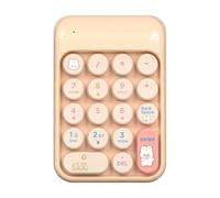 Goshyda Wireless Number Pad, 18 Keys Bluetooth Numeric Keypad Ergonomic, for Laptop Desktop Computer PC, for Accounting Financial (Milk Tea Color)