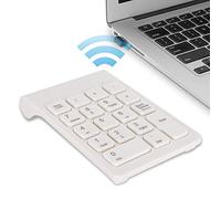 Goshyda Wireless Numeric Keypad, Mini 2.4G USB Ergonomic Numpad Number Keyboard with 150mAh Battery Capacity for Laptop Notebook Desktop PC Computer(White)