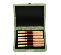 Goshyda Wooden Oboe Reed Case Holder, Blue Silk Cloth Storage Box for 6 Oboe Reeds, Compact Accessory Case with Breathable Holes, Soft Fabric Lining (Green)