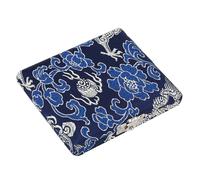 Goshyda Wooden Oboe Reed Case Holder, Blue Silk Cloth Storage Box for 6 Oboe Reeds, Compact Accessory Case with Breathable Holes, Soft Fabric Lining (Blue)