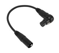 Goshyda XLR Microphone Extension Cable Adapter, 90° Angle XLR Female to Male Connector for Electric Guitars Mixing Consoles Active Speakers (0.30m/1.0ft)