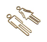 GOSIA Toilet Sign Board Washroom Wall Sticker Toilet Bathroom Sign Art Hotel Decor Gold A