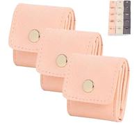 Gosibco Mini Travel Jewelry Bag, Jewellery Travel Pouch, Mini Travel Jewelry Bag - Portable Foldable Jewelry Organizer Case with Buckle (Pink*3)