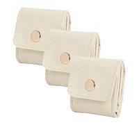 Gosibconp Mini Travel Jewelry Bag, Jewelry Organizer, Mini Pouch, Foldable Multifunctional Travel Jewelrys Pouch (Beige*3)