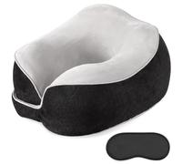 Gosider Black Airplane Travel Pillow Comfortable Neck Pillows for Sleeping Travel Portable Memory Foam Travel Neck Pillow U Shape for Head and Neck Support for Car Home Office Traveling
