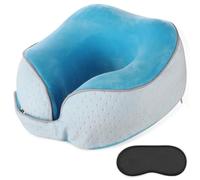 Gosider Neck Pillow for Traveling Comfortable Travel Neck Pillow for Airplane 100% Memory Foam U Shape Travel Pillow for Flight Headrest Sleep Car Home Office Traveling Light Blue