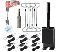 Gosikka Ice Anchor Tool Kit, 14 Piece Complete Set for Quick Ice Fishing Tent Setup with Socket Adapter, Ice Fishing Tent Stakes, Drill Adapter, Rope Tensioners for Secure Shelter