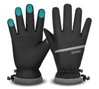 GoSkala Winter Thermal Gloves for Men & Women, Windproof Water-Resistant Touchscreen Gloves for Running, Cycling, Driving, and Outdoor Sports in Cold Weather,Black,L