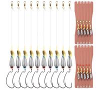 Gosknor 10 Pcs Texas Rig Fishing Kit, Pre-Rigged Texas Rigs with Weight Hook, Ready for Saltwater and Freshwater Bass Fishing