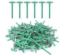 Gosknor 100pcs Boutonniere Pins for Men, T-Shaped Corsage Pin Plastic Safety Clip Flower Brooch Boutonniere Supplies for Bridegroom DIY Wedding Accessories Decoration