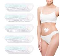 Gosknor 100pcs Heart Castor Oil Pack Wrap for Belly Button, Disposable Self-Adhesive Castor Oil Belly Button Wrap Pads Highly Absorbent Organic Cover No-Wash Compress Patches (Oils Excluding)