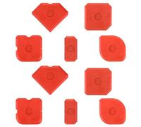 Gosknor 10pcs Plastic Caulking Tool Set, Reuse Grout Scraper Sealant Profiling Finishing Smoothing Tool Caulk Smoother Remover for Window Kitchen Bathroom Floor Sink Joint Sealing (Red)