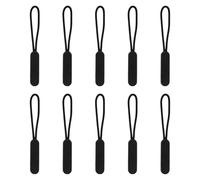 Gosknor 10pcs Zipper Pull Cord Replacement, Premium Plastic and Polyester Extender Cord Paracord Zipper Puller Zip Tab Tags Practical Accessories for Clothing Luggage Jackets Backpack(Black)