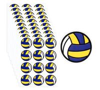 Gosknor 120pcs Volleyball Stickers, Sport Decals, White, Yellow, Blue, Laminated Copper Plate, Ornate, Stickers, Indoor, Craft/Decorative Item