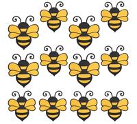 Gosknor 12pcs 3D Bee Stickers, 2 Sizes Honeybee Party Wall Decor Window Clings Ornaments Bumble Bee 3D Stickers Decals Ideal Party Favors and Decorations for Crafts Home Office Parties