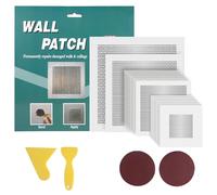 Gosknor 18pcs Drywall Repair Patch Kit, 2/4/6/8 Inch Aluminum Plasterboard Hole Patch with Scrapers & Sandpapers Dry Wall Repair Filler Kit for Fixing Plaster Walls Tools