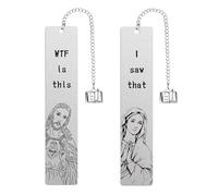 Gosknor 2 Pcs Funny Christian Bookmarks, Funny Peeking Jesus & Virgin Mary Religious Book Marker I Saw That Jesus Book Marks for Readers Book Lovers Novelty Gift Accessories