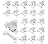 Gosknor 20 Sets Sewing Hooks and Eyes Closure, Sewing Snaps Fasteners Hook and Eye Closures Kit for DIY Craft Clothing Bra Sewing Skirt Trousers Dress Pants (Silver)