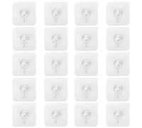 Gosknor 20pcs Picture Hangers Without Nails, Damage Free Adhesive Wall Sticker Hanger No Drill Transparent Acrylic Sticky Hanging Hooks for Kitchen Bathroom Bedroom Office 17.6 lbs Max Load