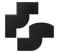 Gosknor 2pcs Barber Enhancement Cards with Measurement Indicators, W&S Shape Waterproof Professional Reusable Hairline Shaping Tool Color Spray Edge Aligner for Precise Beard Hairline Styling (Black)