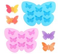 Gosknor 2pcs Butterfly Mold, Bow Chocolate Fondant Candy Mold Silicone Cake Pop Molds Soap Craft Molds Ice Cube Tray for Supplies Baking DIY Decoration (Butterfly)