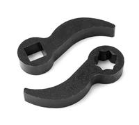 Gosknor 2pcs Pry Bar Wrench Adaptor Heads, 2 Styles Ratchet Pry Bar Adapter Crowbar Head Adjustable Head Pry Bar Half Shaft Removal Car Repairing Tool 1/2" Drive (Black)