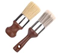 Gosknor 2pcs Salve Brush for Furniture, Leather & Wood Care Cleaning Brush Wax Brushing Tool with Comfortable Handle & Soft Bristles for Home Car Interiors Cleaning Maintenance (Brown)