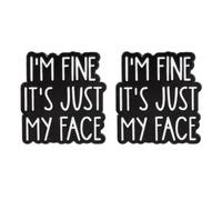 Gosknor 2pcs Sarcastic I'm Fine It's Just My Face Enamel Brooch Pins
