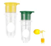 Gosknor 2pcs Screw Top Lemon Squeezer, 2025 New Manual Juicer Hand Press with Built-In Filter Citrus Lime Orange Handheld Squeezer for Drinks Cooking Cocktails (Yellow, Green)