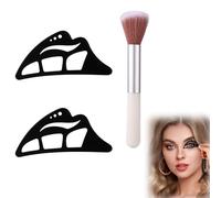 Gosknor 2pcs Silicone Eyeshadow Stencils with Brush, Eyeshadow Tool Eyeliner Stencil for Eyes Wing Quick Eye Makeup Essentials for Women Girls Beginners Professionals