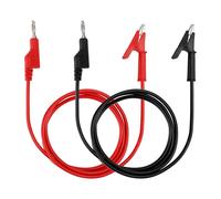 Gosknor 2pcs Small Multimeter Banana Plug to Crocodile Alligator Clip Test, 4mm Stackable Test Lead Cable 1m Long Wire for Electrical Testing 1000V 10A Multimeter