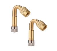 Gosknor 2pcs Tire Valve Extension, 45 Degree Tyre Schrader Valve Extension Adaptor Brass Tire Valve Stem Extenders Valve Stem Adapter for Cars Motorcycles Bicycles RV