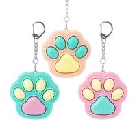 Gosknor 3pcs Cat Paw Fidget Toys Fidget Keychain, 4.72x2.36 Inch Portable Cat Paw Keychain Clicker Cute Mini Sensory Keyring Toy for Kids Adults Office School Stress Relax