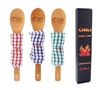Gosknor 3pcs Chili Cook Off Prizes, 1st 2nd 3rd Place Wooden Spoon Award Cooking Trophy Cooking Competition Trophy Chili Cookoff Decorations for Men Women Festivals Supplies